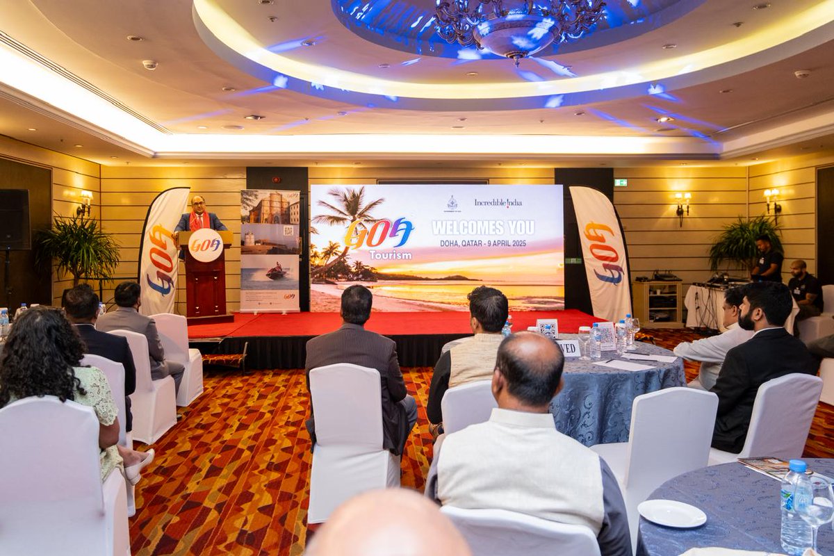 TourismGoa's tweet photo. Goa’s vibrant tourism offerings were prominently showcased at the #GoaRoadshow in #Qatar, which saw the presence of HE Vipul, Ambassador of India to Qatar, along with the Goa tourism delegation. The delegation included Mr. Kuldeep Arolkar, Managing Director, GTDC and OSD to the Hon’ble Tourism Minister, Mr. Shawn Mendes, Mr. Kundan Naik, Deputy General Manager, GTDC, and TTAG President Mr. Jack Sukhija. MD, GTDC Mr. Kuldeep Arolkar delivered an insightful presentation focusing on Goa’s sustainable tourism practices, infrastructure development, and the vision for integrating #RegenerativeTourism to offer enriching experiences. The event also emphasized Goa's emerging role as a year-round destination, with a focus on eco-tourism, cultural heritage, and wellness.
@RohanKhaunte @sanjeevahuja007