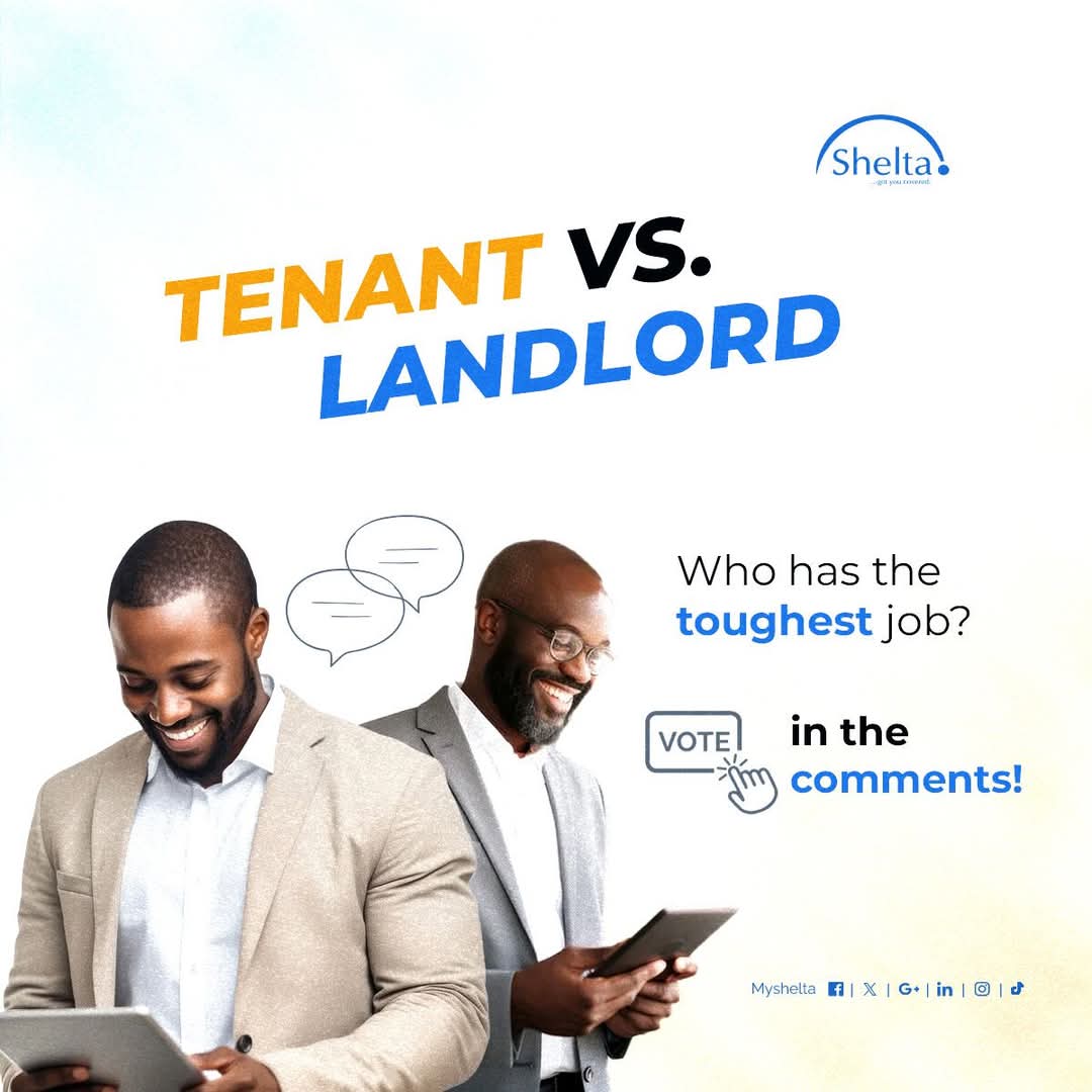 MyShelta's tweet image. It&apos;s time to vote!
Say your mind now..

Let&apos;s hear from you in the comment section.

#landlordandtenant
#proptechinnovation 
#shelta