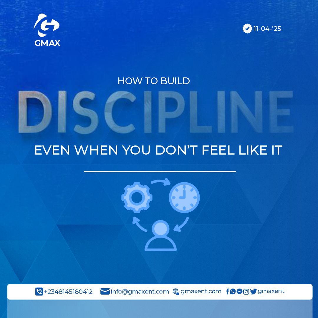 gmax_ent's tweet photo. Tired of waiting for motivation?
Build discipline instead.
Here’s how to stay consistent — even when you don’t feel like it.
Read now:
https://t.co/9FpbuPyI1Q
#YouVsYou #DisciplineOverMotivation #GMAXLearn #SelfMastery https://t.co/pWokog9ipa