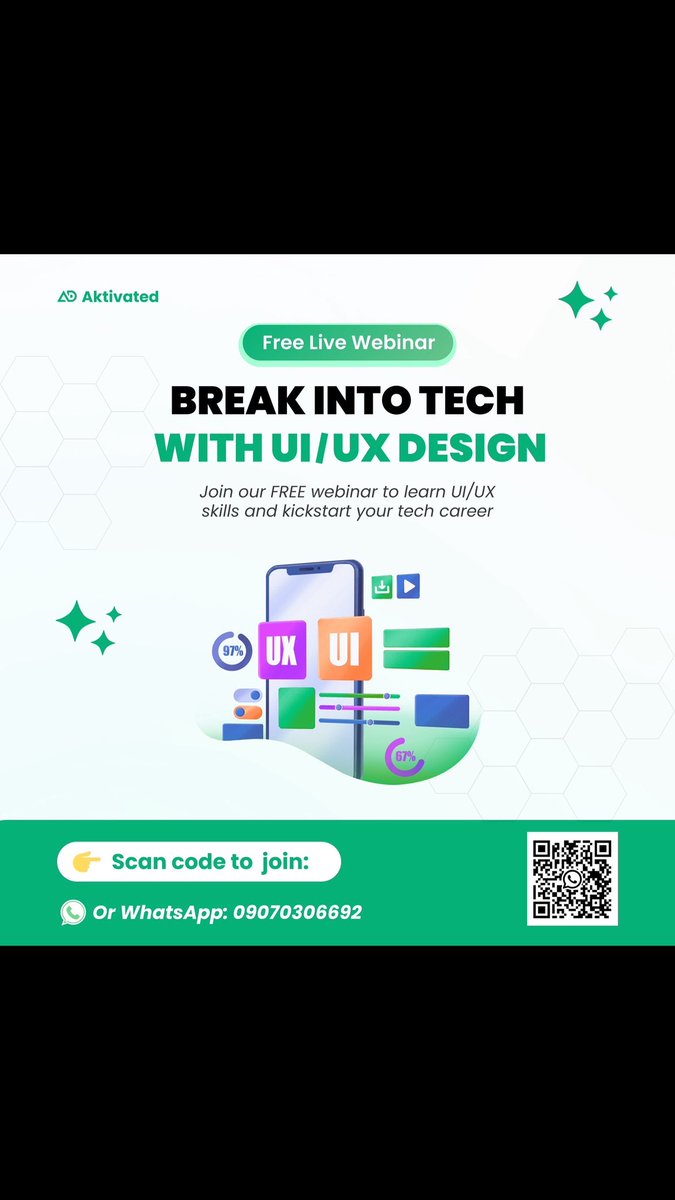 100Aktivated's tweet photo. 🚨🚨 Only 5 spots left!
Join my Free UI/UX Webinar to kickstart your design journey.
Real insights, no fluff.
Let’s grow together!
DM to join or share with someone who needs this.
https://t.co/skPic0Huwg
#DesignCommunity #FreeW
#UIUX #DesignCommunity #FreeWebinar https://t.co/xR2drxs6HV