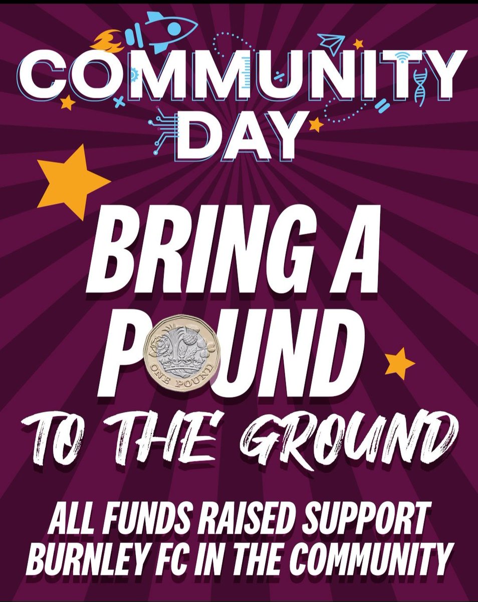 Please don't forget to bring a pound to the ground if you can tonight. 

Join us in the fanzone for Community Day. Your donations will make a big difference, so come along and contribute where possible.
<a href="/afrasiab_anwar/">Afrasiab Anwar MBE 💙</a> 
<a href="/AndrewGreaves84/">Andrew Greaves / @TourDeGreaves 🚴‍♂️</a> 
<a href="/TurfCastPodcast/">TurfCast - Burnley FC Fan Channel</a> 
<a href="/PhilBirdBFC/">Phil Bird</a>
<a href="/LiveLancs/">Lancs Live</a>