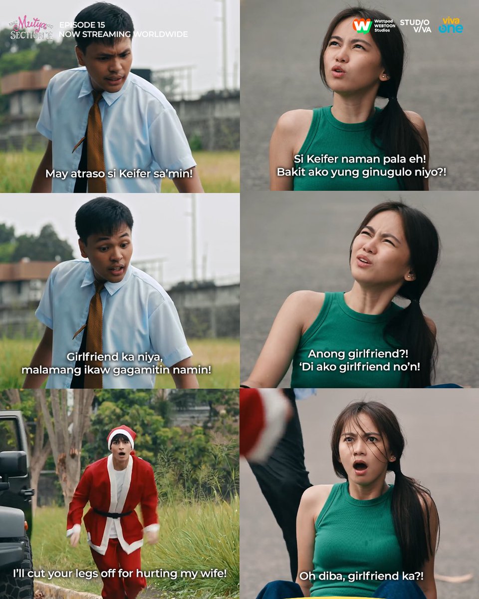 VivaOnePH's tweet photo. Kulit niyo! WIFE nga kasi siya, ‘di lang basta GIRLFRIEND! Kay Keifer na nanggaling oh! 🤣🤭💘
‘ANG MUTYA NG SECTION E’ starring #AndresMuhlach, #AshtineOlviga, and #RabinAngeles now streaming on #VivaOne! https://t.co/NFc9YmvmQk
#JayFer #AshDres #SectionETheChoice #AMNSE https://t.co/UeReIay6AC