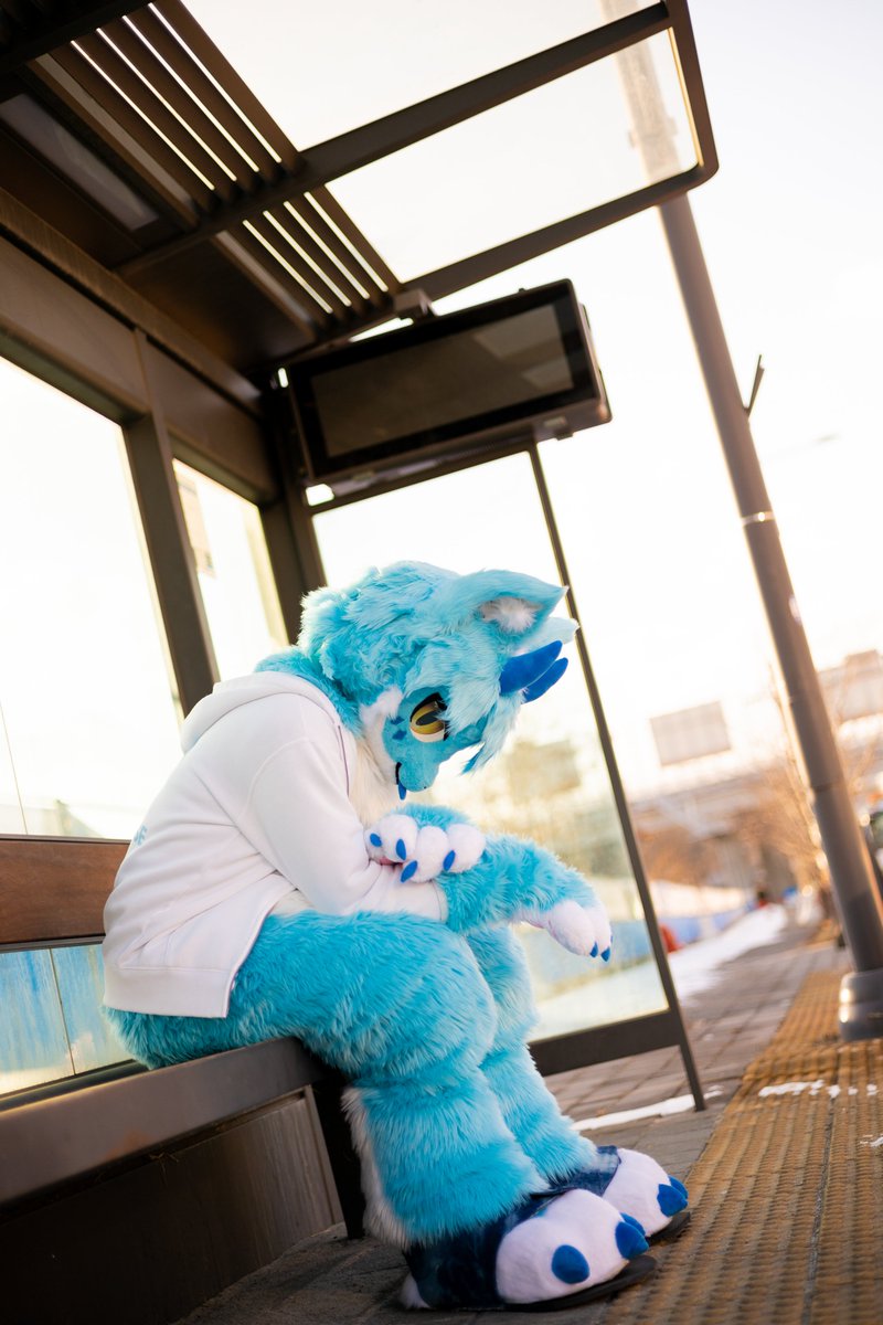 #Fursuit #FursuitFriday #LapisDragon

출근버스... 놓쳤어...🫠
I missed the bus to work...
