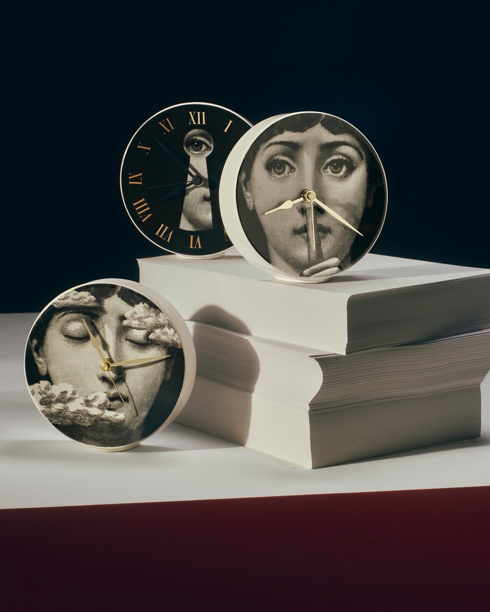 Time doesn’t just tick—it dreams.
Fornasetti’s new clocks turn seconds into surreal poetry, from eclipses to radiant suns and cloud-kissed muses.
Let each glance be a journey.

Discover the collection in store: Corso Venezia 21/a, Milan
Or on FORNASETTI.COM
