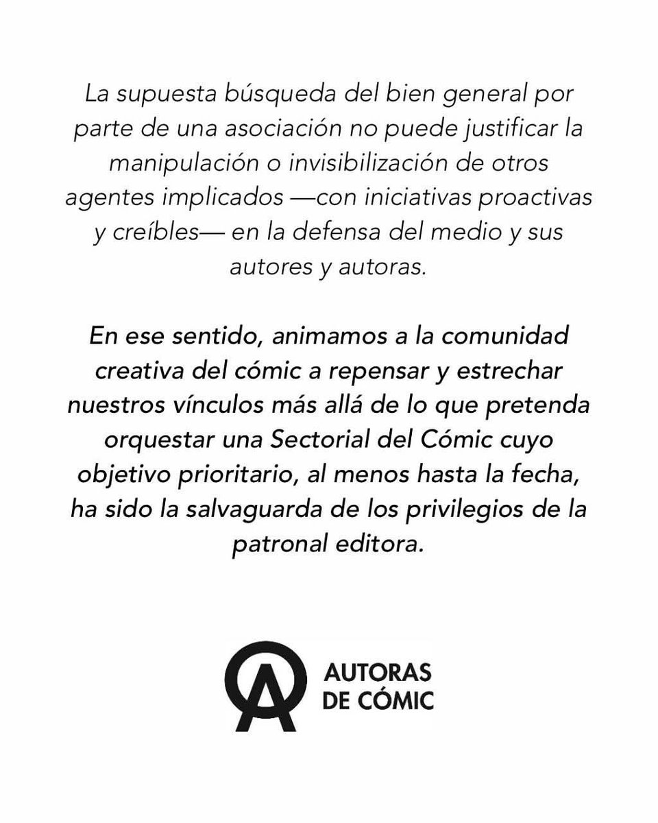 davidrubin (@davidrubin) on Twitter photo y que desde ella no se haya dicho ni mú al respecto.
Y respecto al 2°, el de <a href="/AutorasComic/">Autoras de Cómic</a> , pq no sólo llega con la dimisión de Casasola; la Sectorial precisa de mayores cambios, transparencia y verdadero compromiso hacia lxs autorxs, la parte más importante >> y que desde ella no se haya dicho ni mú al respecto.
Y respecto al 2°, el de <a href="/AutorasComic/">Autoras de Cómic</a> , pq no sólo llega con la dimisión de Casasola; la Sectorial precisa de mayores cambios, transparencia y verdadero compromiso hacia lxs autorxs, la parte más importante >>