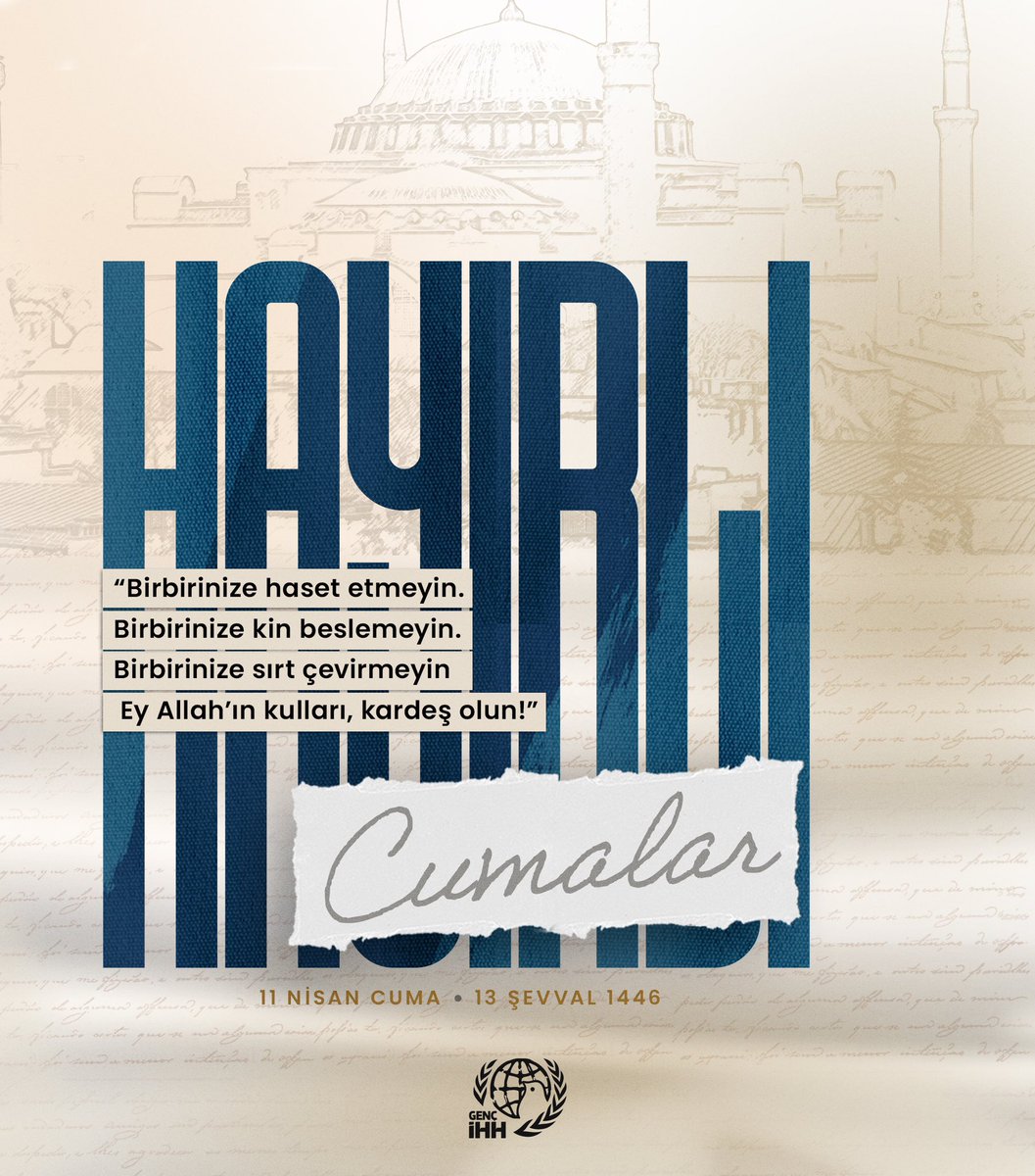ihhgenc's tweet photo. Hayırlı Cumalar 🕌

“Birbirinize haset etmeyin. Birbirinize kin beslemeyin. Birbirinize sırt çevirmeyin. Ey Allah’ın kulları, kardeş olun!” https://t.co/UlqfDawZwo