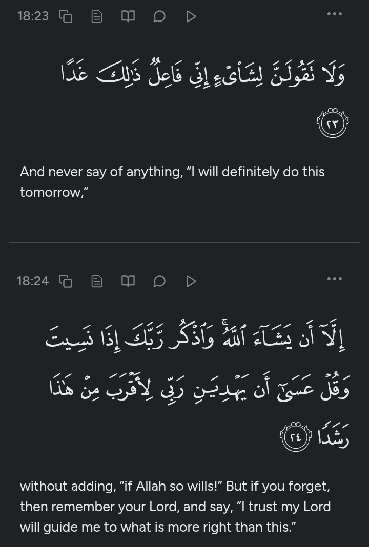 deenarmani_'s tweet photo. Surah Al-Kahf, verse 23-24. https://t.co/LN72yAV3JE