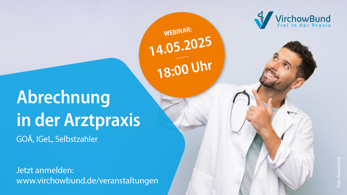Reicht Ihr Honorar aus dem EBM nicht aus, um Ihre Praxis wirtschaftlich zu führen?

In Teil 3 unserer Webinar-Reihe zur Abrechnung in der Arztpraxis widmen wir uns den Bereichen
🏷️ GOÄ
🏷️ IGeL
🏷️ Selbstzahler

Jetzt anmelden:
virchowbund.de/mitgliedschaft…

#medbubble #medibubble