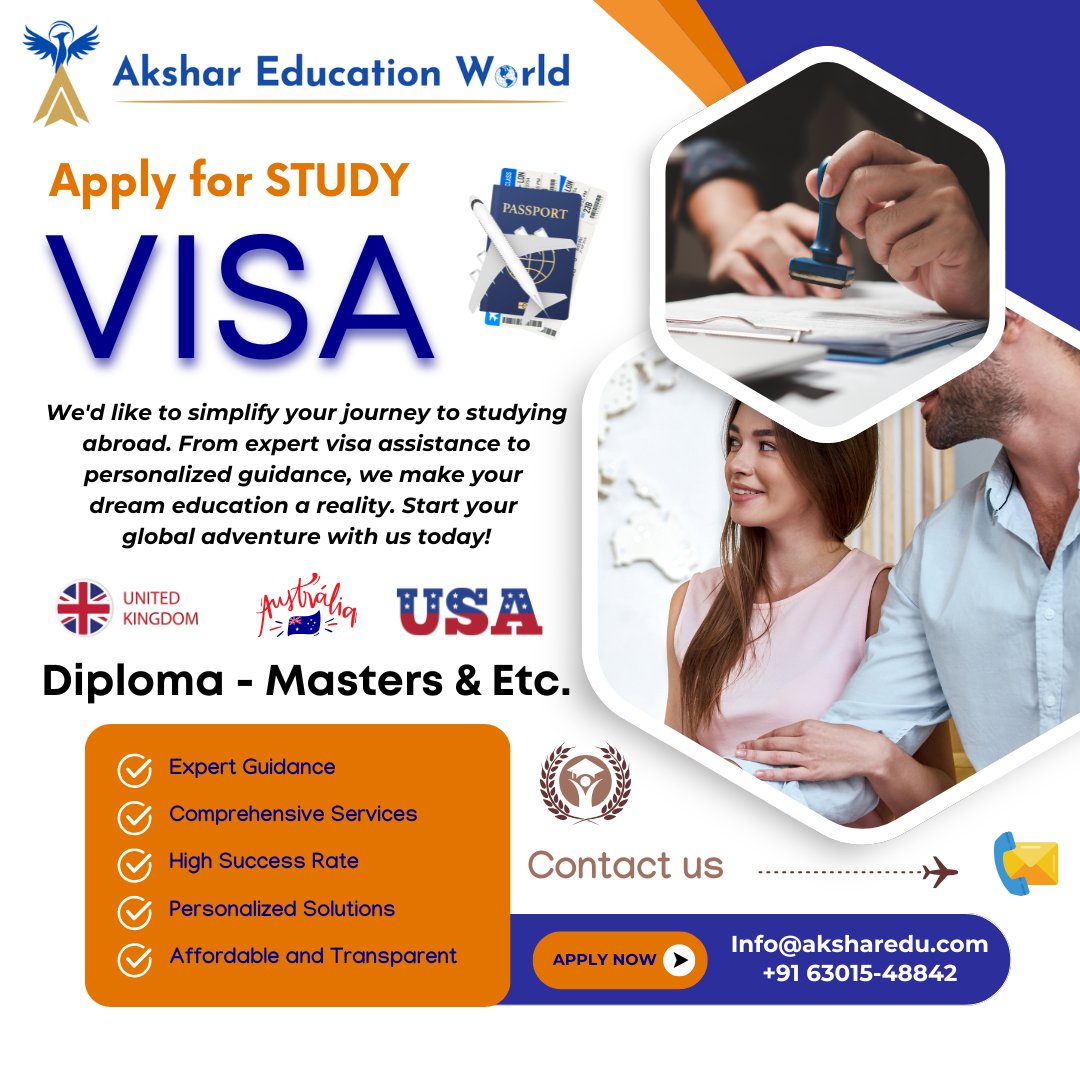 Akshareduworld's tweet photo. ✈️Dreaming of studying in the UK, Australia, or USA?
Let Akshar Education World guide your journey with expert visa help and personalized support for Diploma, Master's &amp; more!
📩 Apply now!
📧 info@aksharedu.com
📱 +91 63015-48842
#StudyAbroad #StudentVisa #StudyInUK #StudyInUSA https://t.co/640l8bPVui