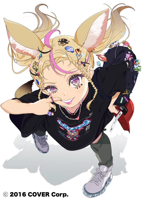 併せて『hololive Connect holocode』プロデューサーの尾丸ポルカさんのイラストの方も担当させていただきました。Tシャツやグッズなどもポップで良いと感じたので、もしよかったらお手にとってみてください!#hololiveConnect #ホロライブ 