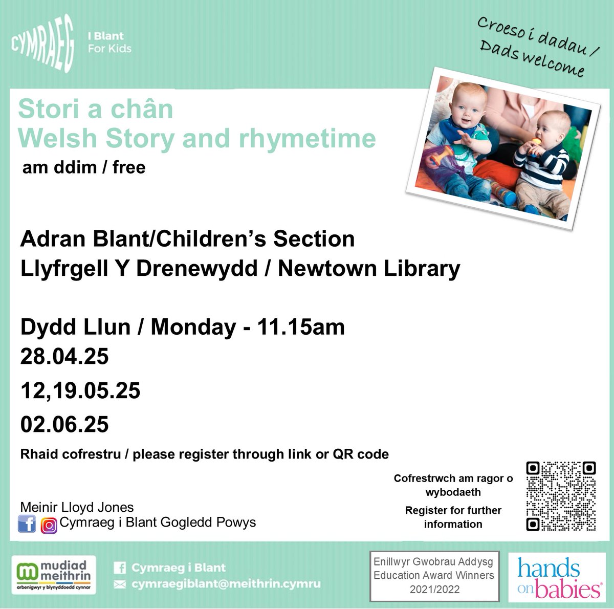 MenterMaldwyn (@mentermaldwyn) on Twitter photo Seisynau Stori a Chan AM DDIM i ar draws Maldwyn
FREE Welsh Story and Rhymetime sessions across Montgomeryshire
Dewch am 'chydig o hwyl Cymreig!
Come along for some Welsh fun!
bookwhen.com/cymraegiblantg…
<a href="/AthBroPowys/">Taith At Ddwy Iaith Powys</a> <a href="/CSPowys/">Cyngor Sir Powys</a> <a href="/learnwelshCP/">Dysgu Cymraeg Ceredigion Powys</a> Seisynau Stori a Chan AM DDIM i ar draws Maldwyn
FREE Welsh Story and Rhymetime sessions across Montgomeryshire
Dewch am 'chydig o hwyl Cymreig!
Come along for some Welsh fun!
bookwhen.com/cymraegiblantg…
<a href="/AthBroPowys/">Taith At Ddwy Iaith Powys</a> <a href="/CSPowys/">Cyngor Sir Powys</a> <a href="/learnwelshCP/">Dysgu Cymraeg Ceredigion Powys</a>