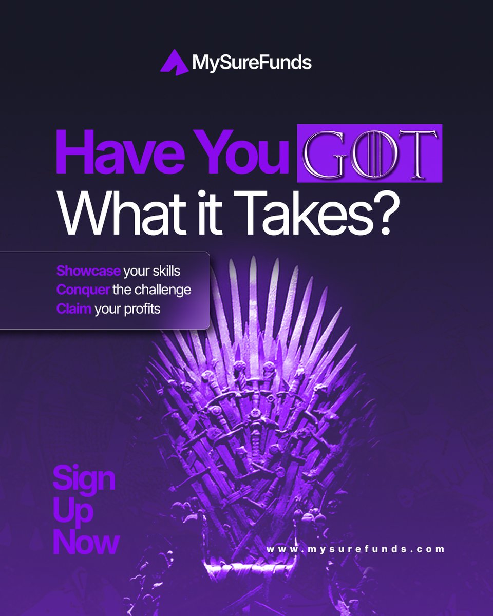 mysurefunds's tweet image. Have you got what it takes to trade with 𝗠𝘆𝗦𝘂𝗿𝗲𝗙𝘂𝗻𝗱𝘀?⁠
⁠
Sign up now and start turning 𝗽𝗼𝘁𝗲𝗻𝘁𝗶𝗮𝗹 into 𝗽𝗿𝗼𝗳𝗶𝘁! 💼📈
⁠

#MySureFunds
#TradeWithConfidence
#ProfitDriven