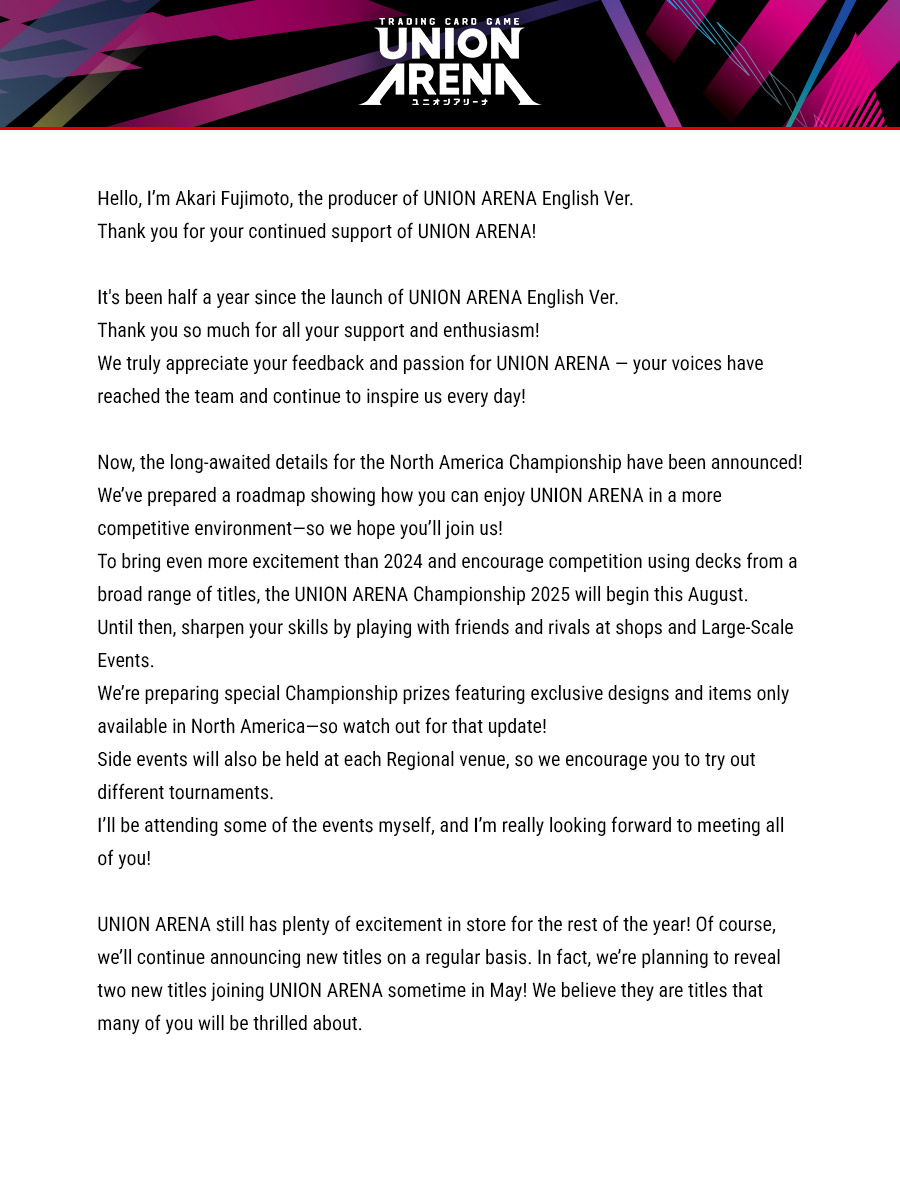 Official UNION ARENA English Version tweet media