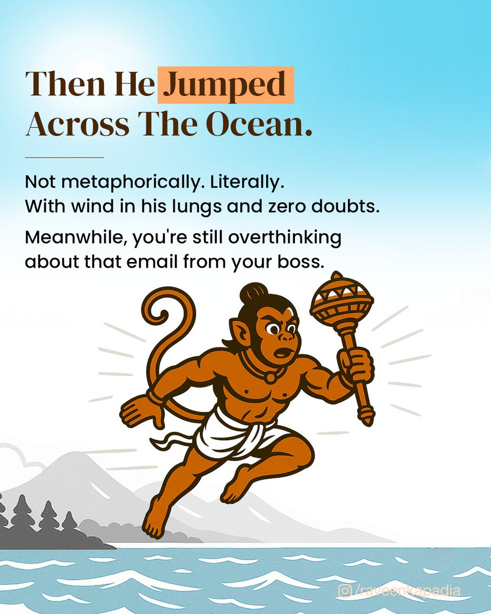Even Lord Hanuman forgot his power — once.
Then he flew across an ocean.
What’s your excuse?
#hanumanjayanti #innerpower