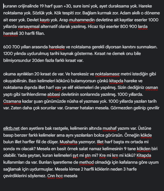 Şuanda herkesde olan Kuranı kerim olarak adlandırdığın kitapta değiştirilme yok diyorsun. Kitabın ismini, Hareke, noktalama, ayet duraksamaları, sure isimlerini, ekstra harfleri... vb kim koydu? Allah mı? Rastgele yetkisiz insanlar mı?