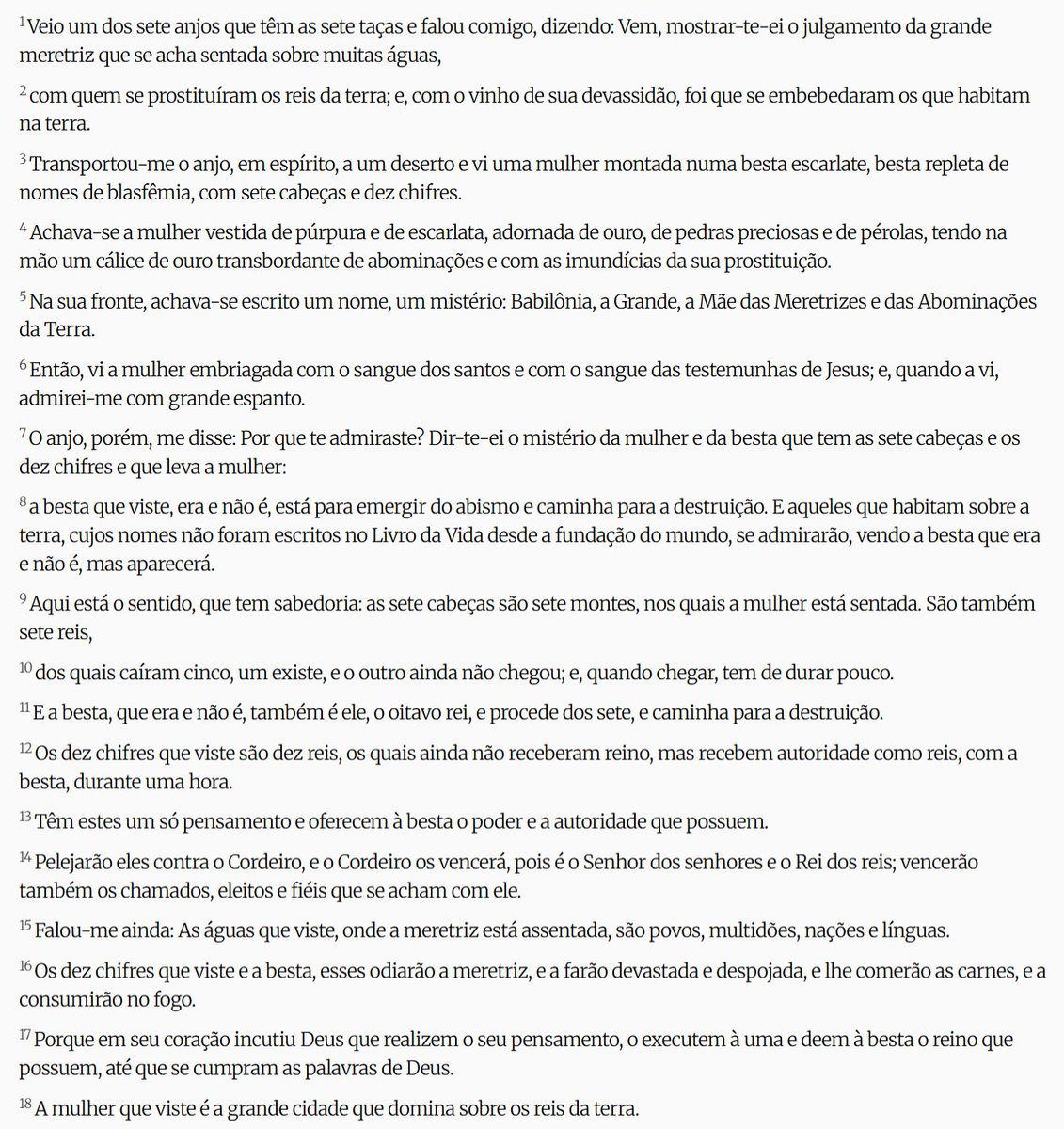 Jair47240183's tweet photo. Apocalipse 17 - Almeida Revista e Atualizada - ARA
https://t.co/RBsfccXTZw
#Bíblia #BíbliaARA #ARA #Apocalipse #Apocalipse17 #Ap17 #símbolos #prostituta #meretriz #julgamento #besta #chifres #reis #cidade #rpSp #LEIA_A_BÍBLIA #ESTUDE_A_BÍBLIA #CONHEÇA_A_BÍBLIA @bibliaonline https://t.co/lqpqbs1R7m