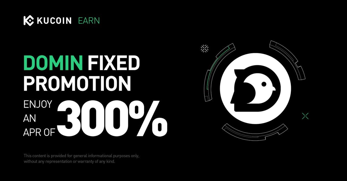 KuCoin_Earn's tweet photo. 💰 @Domin_Network $DOMIN Fixed Promotion, Enjoy an APR of 300%!

⏰Subscription Period: 10:00:00 on April 11, 2025 (UTC)

Details: https://t.co/IhQhjgpkYl https://t.co/yNaxZ7QK5u
