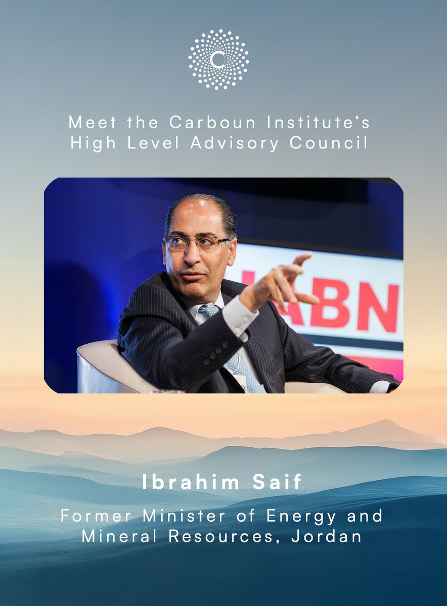 We are honoured to announce that
Dr Ibrahim Saif  joined the Carboun Institute's High Level Advisory Council, providing strategic foresight and advise for our think tank. 

It is a privilege to have him as one of the distinguished council members.  

carboun.com/our-advisory-c…