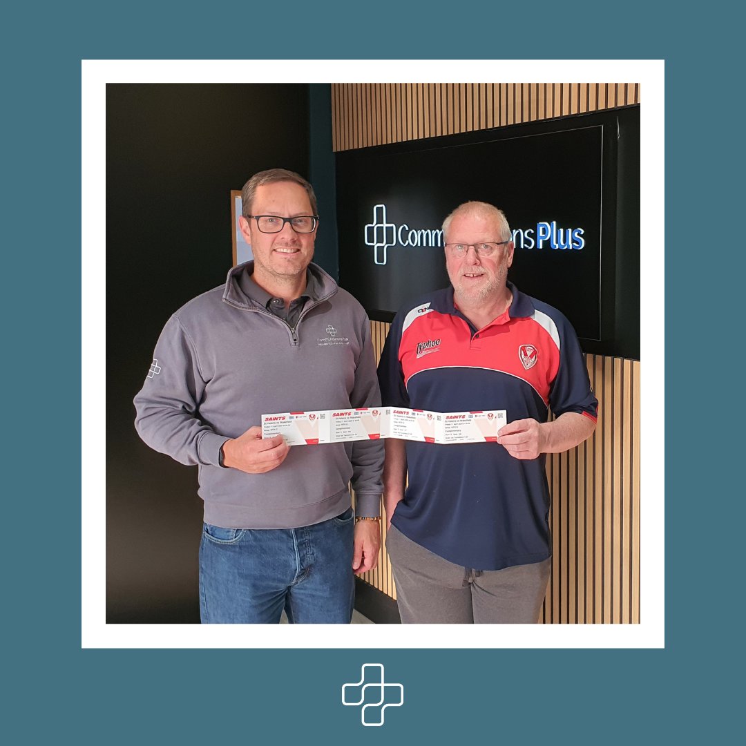 🏆 Congratulations to winners Alison and husband Graham- who collected the tickets for our St.Helens RFC vs Wakefield Trinity tickets competition. We hope you enjoy the game tonight!

#Winners #COYS #CommunicationsPlus