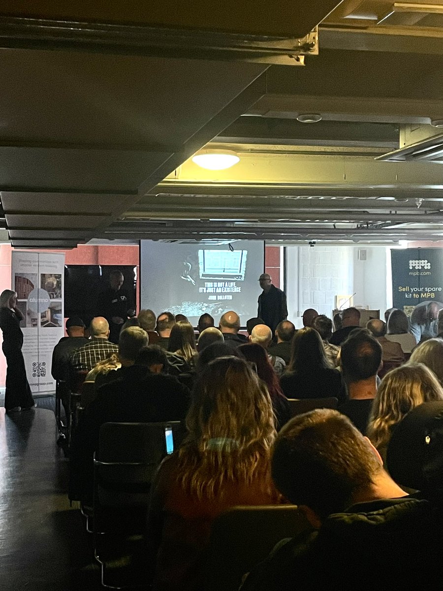 PhotoNorthFest1's tweet photo. First talk underway! @johnbolloten is talking about his book “This is Not a Life, It’s Just an Existence”
Thank you as always to our sponsors @AlumnoGroup
#PhotoNorth #Festival https://t.co/4vgPpGbqB3