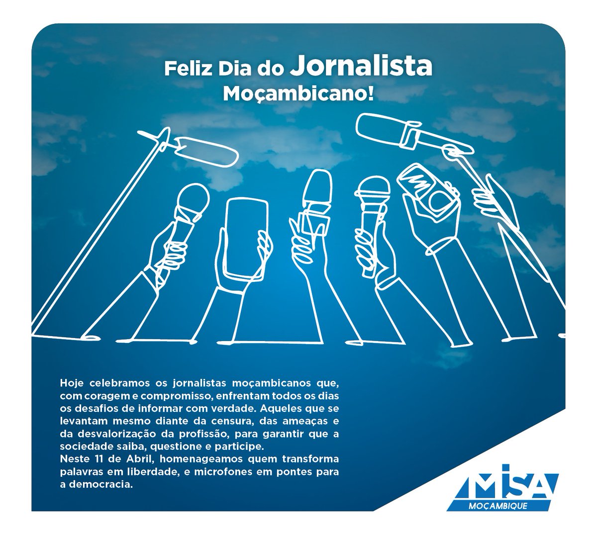 Feliz 11 de Abril
Dia do Jornalista Moçambicano

#LiberdadeDeImprensa #DiaDoJornalistaMoçambicano #MisaMoçambique