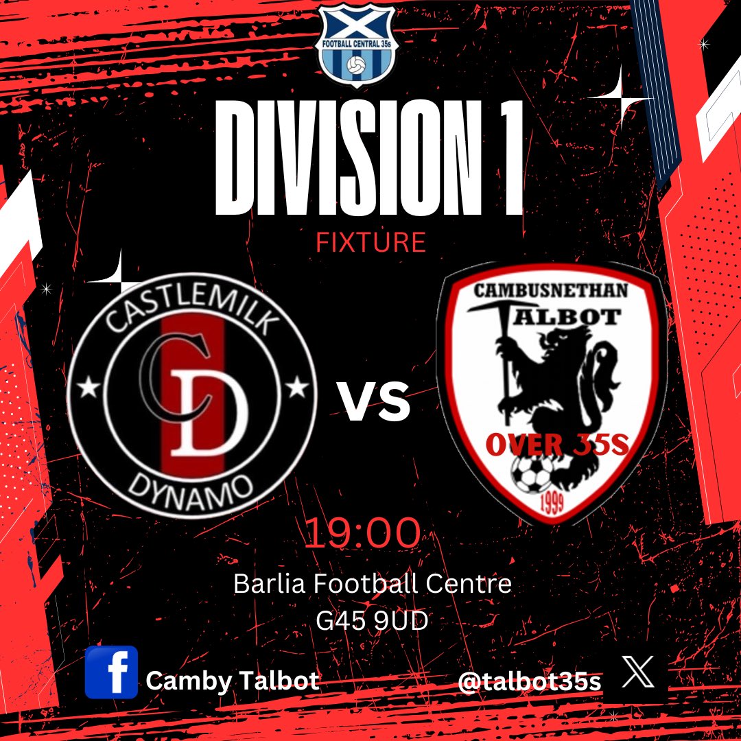 🔴⚫️🏆 LEAGUE FIXTURE 🏆⚫️🔴

Away game tonight as we look for another 3 points 

6:15 meet at park for everyone 

<a href="/centregions35s/">Football Central 35s</a> <a href="/scottish_aff/">AmateurFixturesResultsSCO</a>