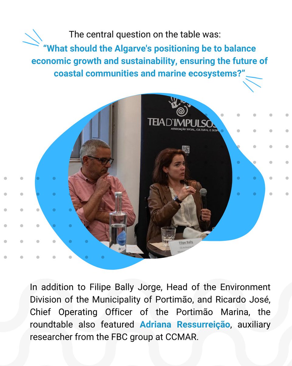 fbc_ccmar's tweet photo. 🌊 On April 3, the FBC group joined the roundtable “Blue Economy: What Positioning for the Algarve?” in Portimão, discussing how to balance economic growth, innovation &amp; marine conservation. 🌱
Watch it here 👉 https://t.co/WMaOXwvyLW
#BlueEconomy #FBC #CCMAR #Sustainability https://t.co/XjbnZUhCub