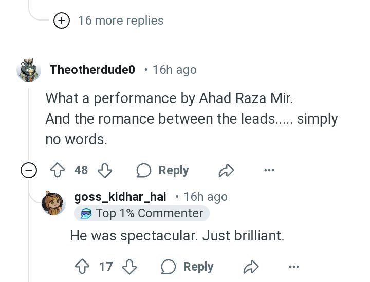_StillWithux's tweet image. Ahad finally getting his flowers on reddit !!!!

#MeemSeMohhabat
#AhadRazaMir