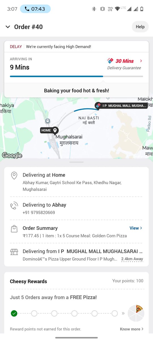 AbhayKumar9795's tweet photo. @dominos_india This is my order no. 
what are they doing.
It's a small order of 177 rupees.
order on 2:11 pm Today.
it should be arrived in 30 mins, it's not a big deal. tried to contact resturant but no one is picking the call.😭 https://t.co/UUeMvuxFus