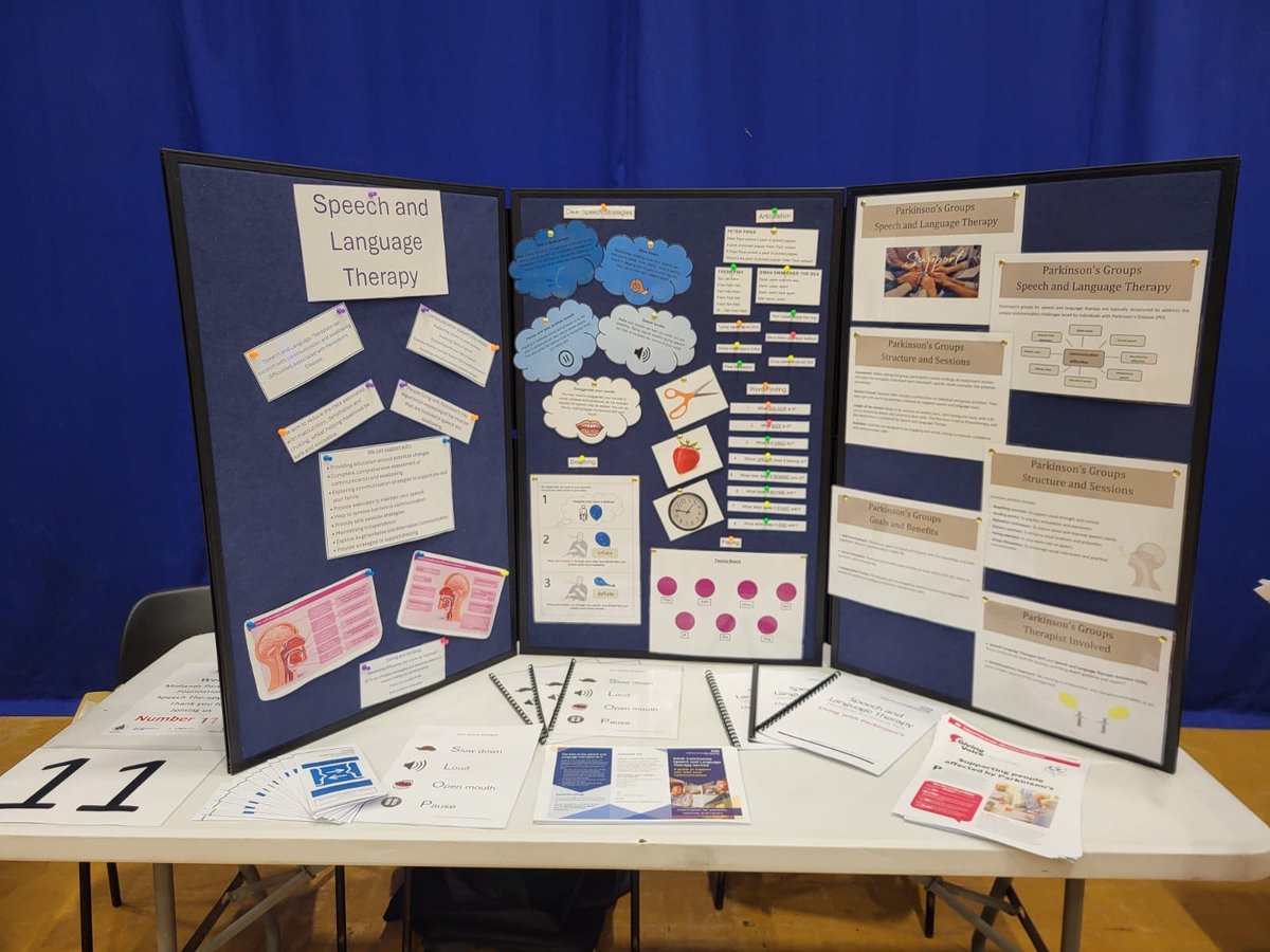 MPFTAdultSLT's tweet image. Today is #WorldParkinsonsDay and SLT team members Martina, Zara and Emma are at the World Parkinson's Day event at Fenton Manor Sports Centre flying the flag for SLT and showcasing how we support people living with PD #mysltday