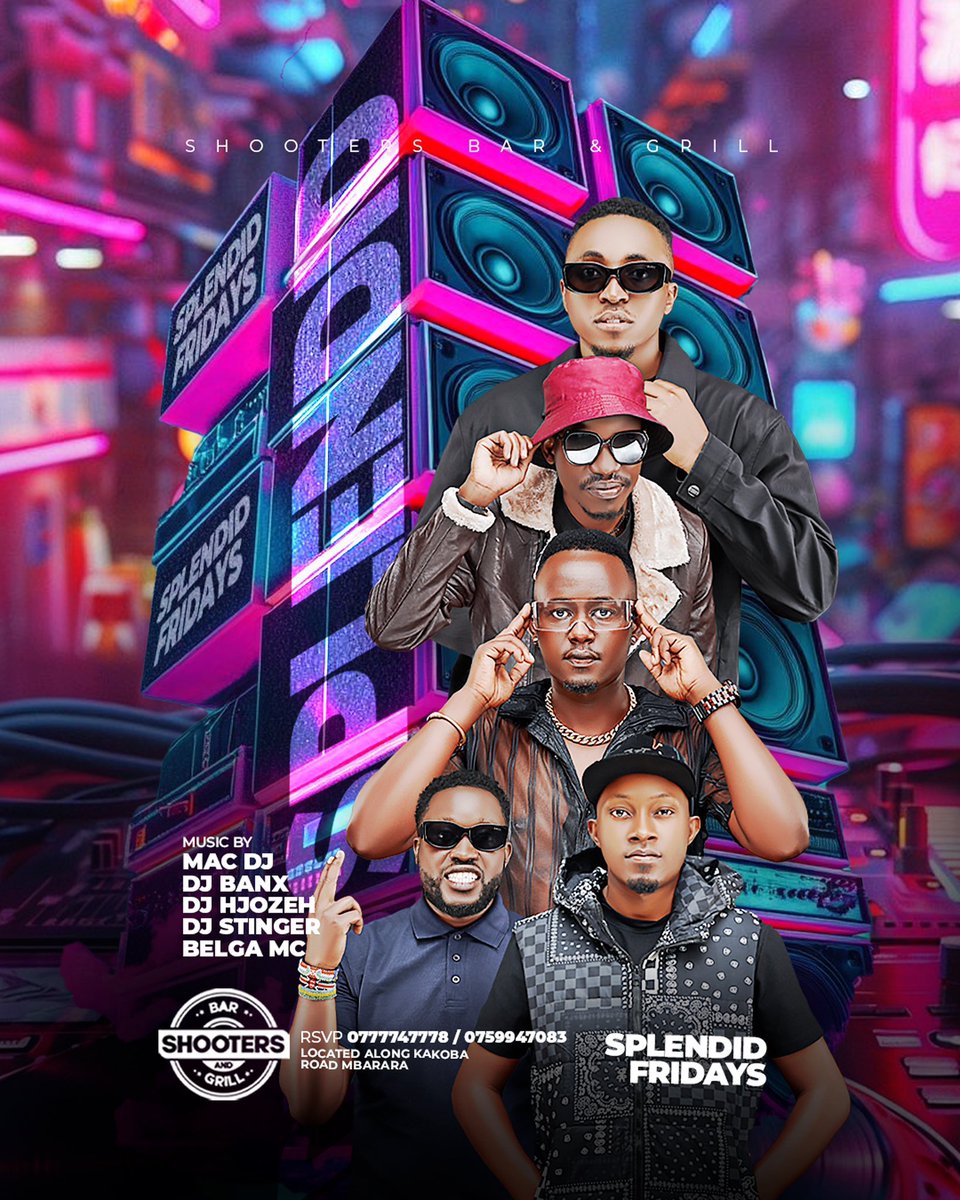 eddiespikaagaba's tweet photo. Friday’s here and so is the splendid line up @ShootersBar_Mbr! 
Get ready for an epic night, killer beats, and unforgettable vibes.
Tag your friends coz the fun never stops!
#SplendidFridays https://t.co/RvxO7hlgyQ