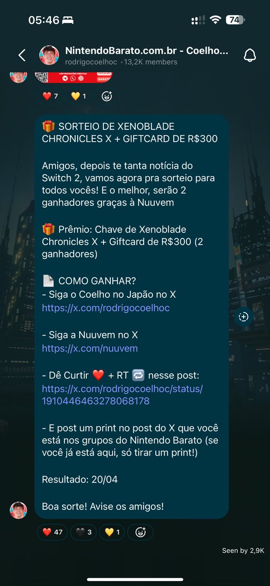 samueldesigner's tweet photo. @rodrigocoelhoc @nuuvem Grupo Nintendo Barato https://t.co/woGXqrIjQM