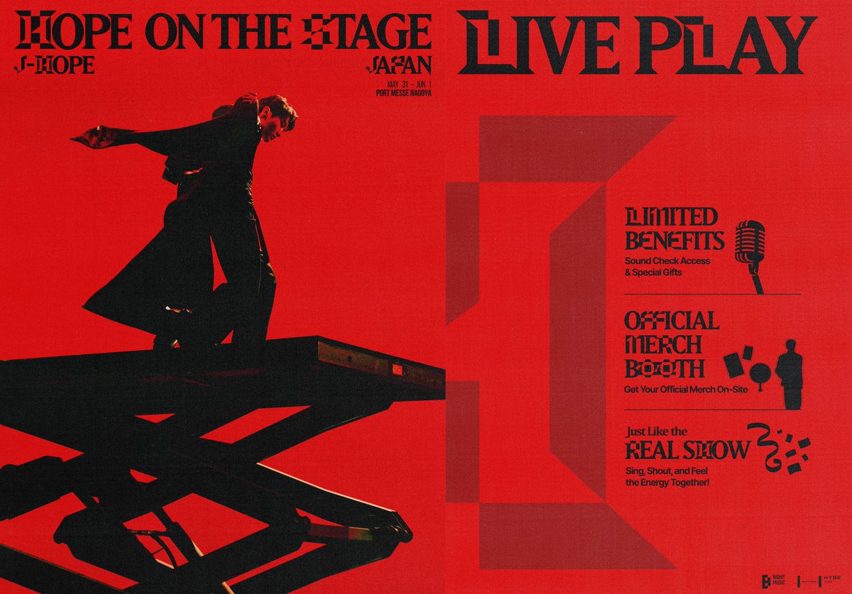 ◤ライブプレイ開催記念
SNSキャンペーン実施決定◢

『j-hope Tour 'HOPE ON THE STAGE' in JAPAN』
ライブプレイ(LIVE PLAY)を応援してくださっている皆さんへ📣
J-HOPEに想いを届ける2日間、
引用RP数に応じて未公開写真を大公開します🎁
①引用RPを2,000件達成→未公開写真第1弾公開
