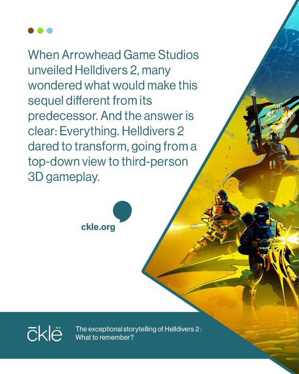 Ready to uncover the hidden side of this ruthless war? Dive into our storytelling article 👉 link.ckle.org/m5XWqd and experience Helldivers 2 from a new perspective.
And you, what was your most chaotic mission? Share your story in the comments! #Helldivers2 #Quoteoftheday