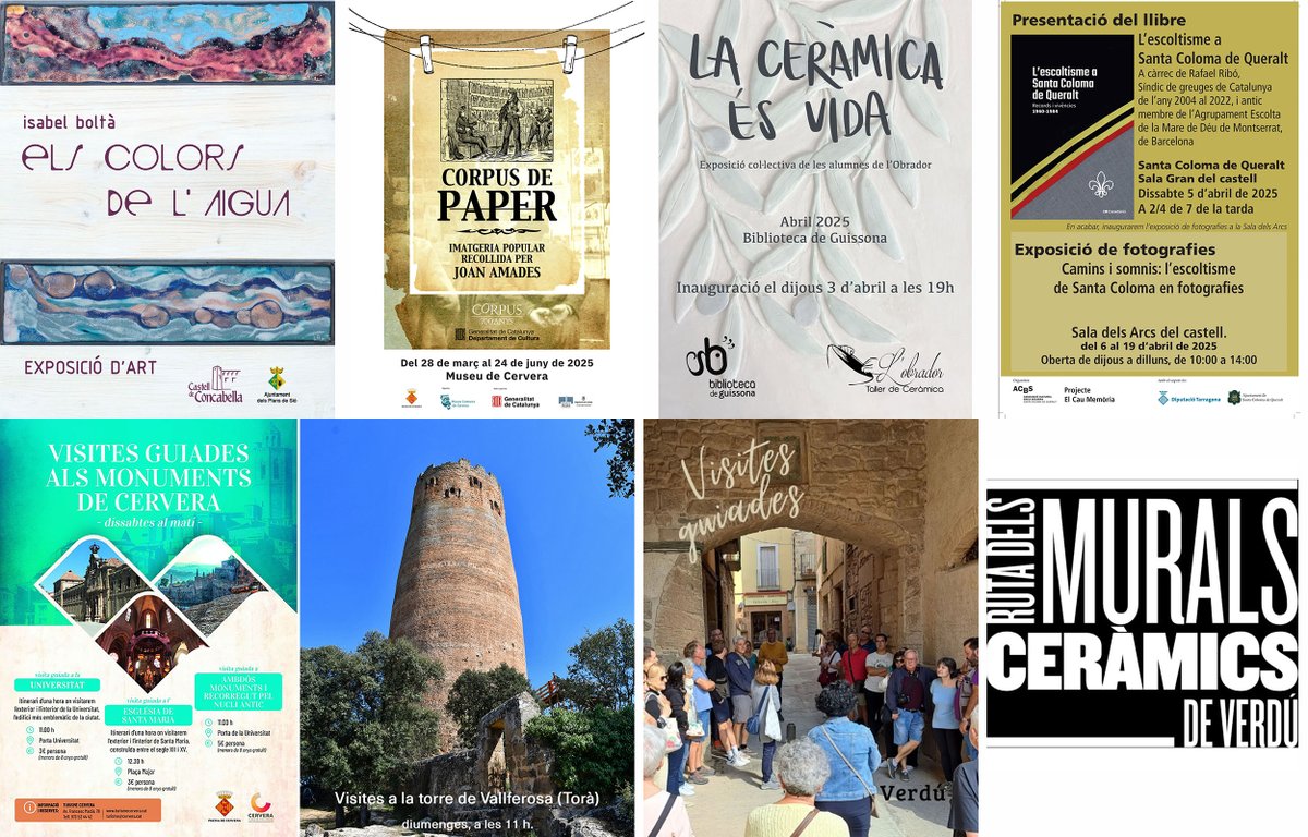 Som Segarra (@somsegarra) on Twitter photo Sense plans per al cap de setmana? <a href="/Festival_Pasqua/">Festival de Pasqua</a> #teatre #castellers #btt #expos #visites, viu la #primaverasegarra!
<a href="/lasegarra/">La Segarra</a> <a href="/paeriacervera/">Paeria de Cervera</a> <a href="/TurismeGuissona/">Oficina de Turisme de Guissona</a>
<a href="/margeners/">Margeners de Guissona</a> <a href="/museudecervera/">Museu de Cervera</a> <a href="/CConcabella/">Castell de Concabella</a> <a href="/BiblioGuissona/">Biblioteca Guissona</a> <a href="/viladetora/">Torà on-line</a> <a href="/Espitllera/">L'Espitllera Fòrum d’Estudis Segarrencs (EFES)</a>
ℹ️ visit.somsegarra.cat Sense plans per al cap de setmana? <a href="/Festival_Pasqua/">Festival de Pasqua</a> #teatre #castellers #btt #expos #visites, viu la #primaverasegarra!
<a href="/lasegarra/">La Segarra</a> <a href="/paeriacervera/">Paeria de Cervera</a> <a href="/TurismeGuissona/">Oficina de Turisme de Guissona</a>
<a href="/margeners/">Margeners de Guissona</a> <a href="/museudecervera/">Museu de Cervera</a> <a href="/CConcabella/">Castell de Concabella</a> <a href="/BiblioGuissona/">Biblioteca Guissona</a> <a href="/viladetora/">Torà on-line</a> <a href="/Espitllera/">L'Espitllera Fòrum d’Estudis Segarrencs (EFES)</a>
ℹ️ visit.somsegarra.cat