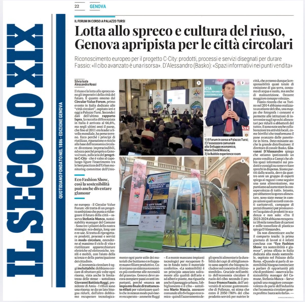 AvvMarioMascia's tweet photo. ECONOMIA CIRCOLARE, IL VALORE DI CIBO E VESTITI
Genova capitale di risparmio, long use e reuse
#circular #economy #ecodesign #longuse #rese #fashion #fondamentale #beverage https://t.co/eVsFLjAFOh