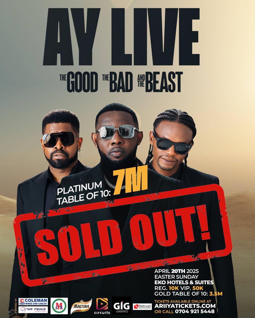 Timidey4you's tweet photo. Let the countdown begin!
Your favorite comedy show AY LIVE comes up in 9 days. You can stream LIVE from the comfort of your home. It will be streaming exclusively on Circuits on April 20th, 6pm WAT!
Just pre-order your #AYLiveStream ticket now at 60% discount.
Visit: https://t.co/JXw18PFbm6 to pre-order now.