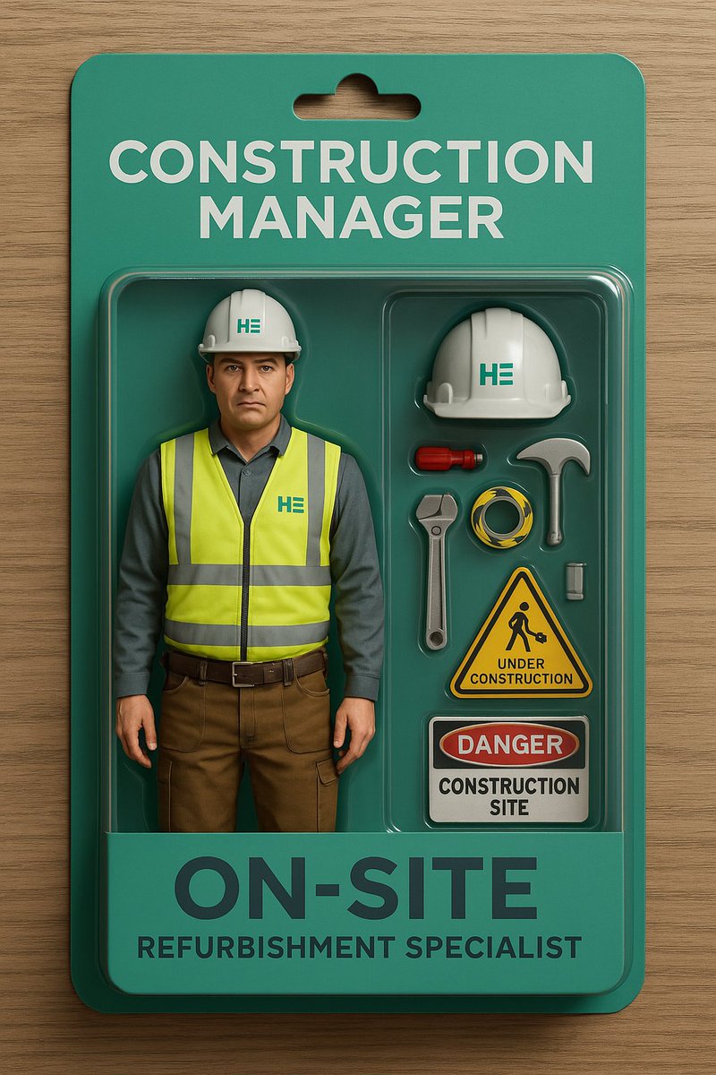 HarrisEvolution's tweet photo. We’ve joined the action figure trend—with our very own Site Manager figurine, complete with all the essential accessories: clipboard, hi-vis, and boots.

#OnSite #Construction #SiteManagers  #Refurbishment #SummerProjects #ActionFigureTrend https://t.co/ew3iZPx3xw