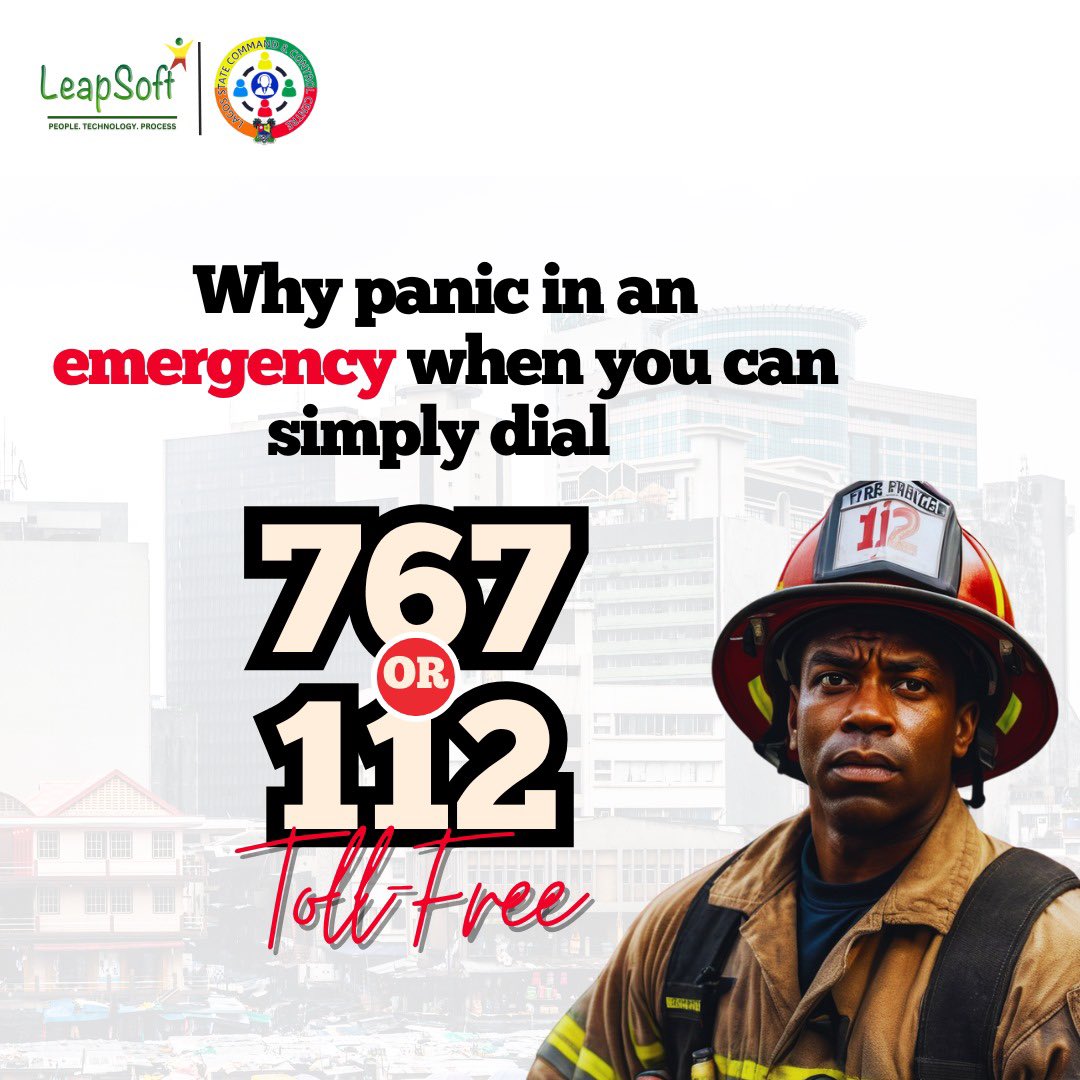 Leapsoftltd's tweet photo. Stay calm, stay safe — your safety matters.
#EmergencyHotline #Call767 #Call112 #StaySafe #LagosRescue #EmergencyResponse #NoTimeToPanic #SafetyFirst #DialToSurvive #HelpIsOneCallAway #LagosEmergencyNumbers https://t.co/cp1obAnt6A