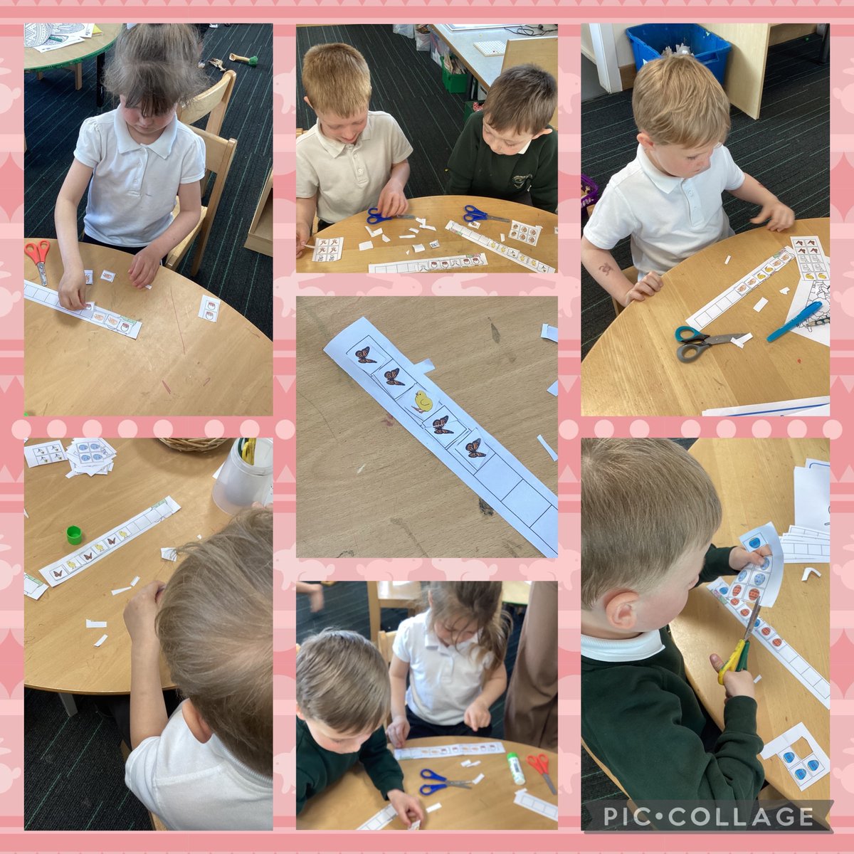 BaderPrimary's tweet photo. Reception have been learning about patterns in maths. The children made different types of patterns using Easter pictures. #Badermaths #BaderReception #RRSarticle29 https://t.co/vuPTzQamAa