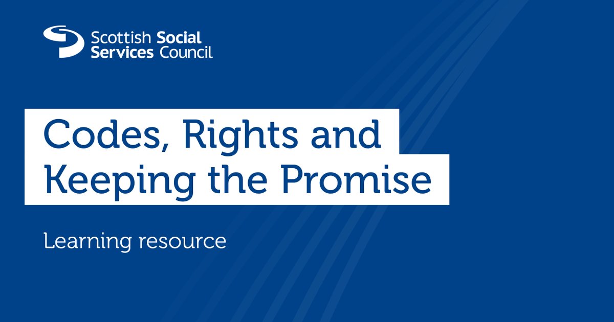 We've produced a new learning resource for people working with children &amp; young people to support you to use the SSSC Codes of Practice, the principles of the United Nations Convention on the Rights of the Child (UNCRC) &amp; the Promise in your practice ➡️ow.ly/j0ln50VyNmk
