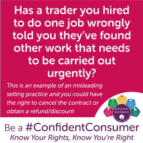 This week's bulletin has case studies of traders who have been hired to complete one job and who have wrongly told householders they have found further repair work that needs to be done urgently

➡️mailchi.mp/ebc92baa84d6/t… #ConfidentConsumer