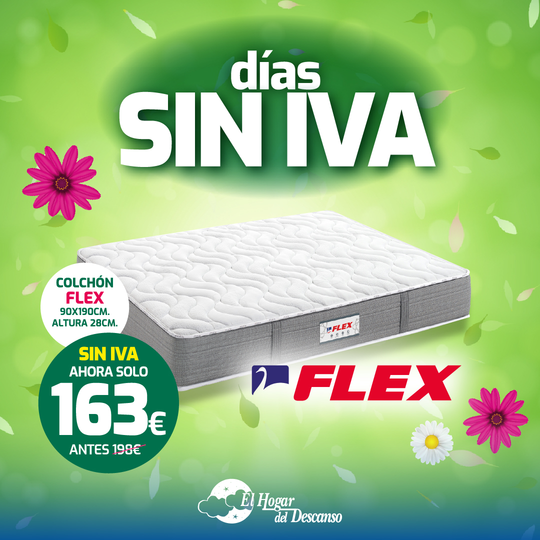 HogarDescanso's tweet photo. ¡Tu colchón FLEX de 28 cm SIN IVA! 💤⚡ ¡La oportunidad que esperabas ha llegado a El Hogar del Descanso! ¡No te quedes sin el tuyo!

👉https://t.co/LFmJKh0kjg

#ElHogarDelDescanso #nuevocatalogo #catalogo #DiasSinIVA https://t.co/BxtTQilxpg