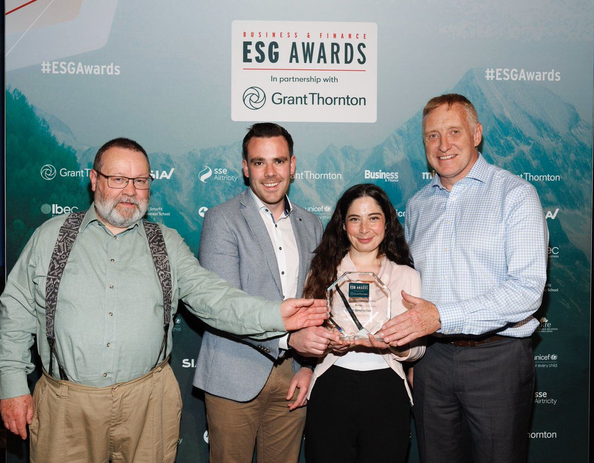 Clancy are delighted to win the Energy Efficiency Initiative Award at the 2025 Business &amp; Finance #ESGAwards at Dublin's Mansion House.

Francis O’Herlihy, David Rispin, Rachael Vespa Clancy &amp; Tom O’Malley accepted on behalf of Clancy. Congratulations to all finalists &amp; winners!