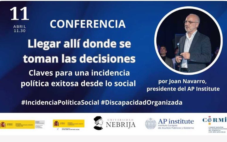 attitudefr_go's tweet photo. Enhorabuena @Cermi_Estatal por la organización de la sesión/ conferencia sobre la incidencia política y los asuntos públicos “Llegar allí donde se toman las decisiones”,intervienen el presidente de CERMI @luiscayoperez y el presidente de #APInstitute Joan Navarro. #discapacidad https://t.co/GuiUnBHjjG