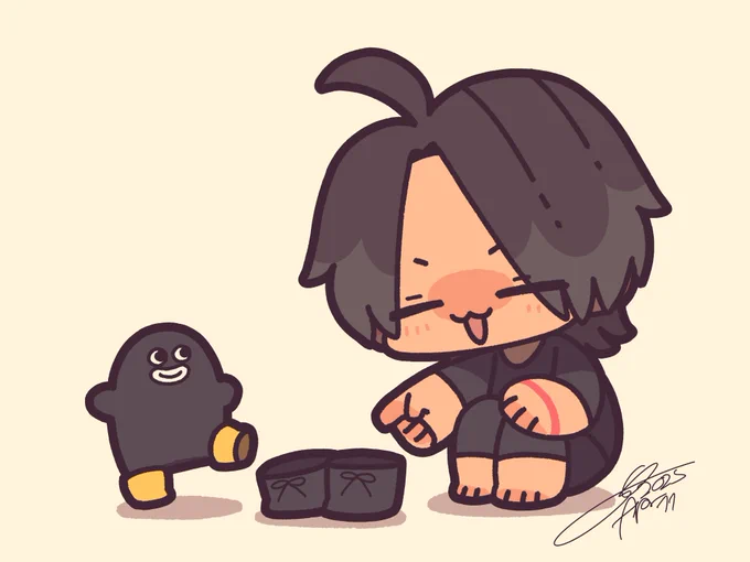 ちびずの靴、可愛いなって描くたびに思う 