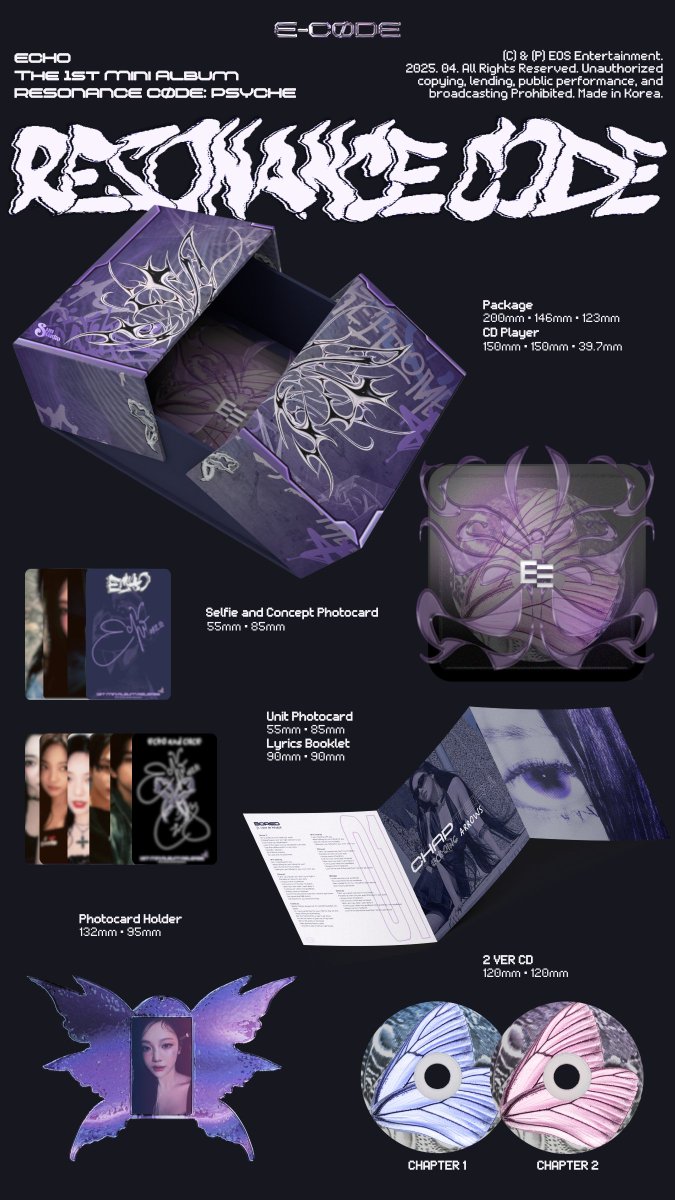 HEKATEOFFICIAL's tweet photo. ⠀⠀

    𝐄𝐂𝐇𝐎 (에코) 𝐃𝐄𝐁𝐔𝐓 𝐀𝐋𝐁𝐔𝐌
    "RESONANCE CØDE: PSYCHE"

    [Album Inclusions Preview]

    Release on
    2025.04.19 SAT 7PM (KST)

    Pre-order on
    2025.04.14 MON 2PM (KST)

    #TheResonanceCøde
    #TheFirstECHO #ECHO
    #UnveilingOfTheChrysalis

⠀⠀️️