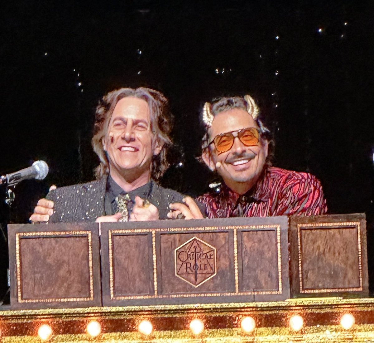 thematronsraven's tweet photo. They look like two presenters from The Hunger Games

#criticalrolespoilers https://t.co/zdDp9lMgJc