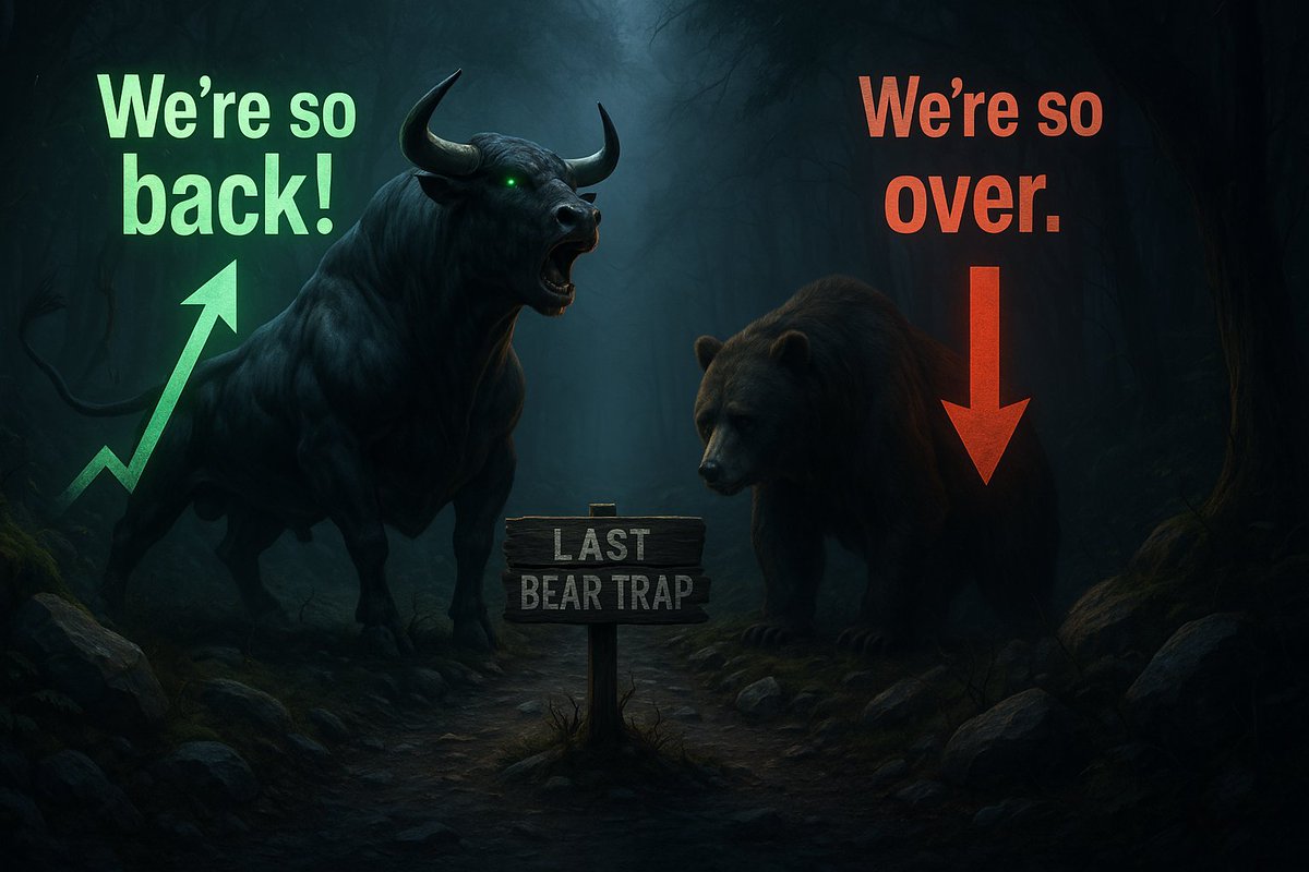 0xairdropfarmer's tweet photo. ตอนนี้ตลาดกำลังสับสนว่า:

 “BTC จะไปต่อ หรือจบแล้ว?”

🐂 ฝั่งบูลตะโกนว่า "We're so back!"
 🐻 ฝั่งแบร์โวยว่า "We're so over!"

แต่ในความจริง…นี่คือ “ช่วงสุดท้ายของกับดักหมี”

 และเดือนมิถุนายนอาจคือจุดเปลี่ยนใหญ่!

🧵👇 #BTC #Macro https://t.co/LPe5L2cgCc