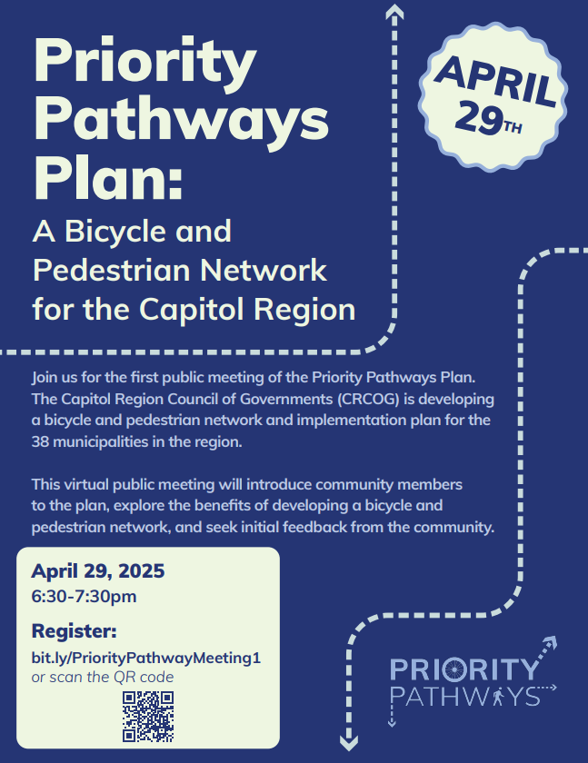 CRCOG1's tweet photo. We’re making moves toward a more walkable, bikeable future—and we want YOU in the conversation! Join us for our first public!📅🚲👟
Scan the QR code for all the details! 🔍
#BikeWalkCT #ActiveTransportation #CRCOGWhy
@CTDOTOfficial @CT_COST @WalkBikeCT @bikewalkct https://t.co/RokKPgQynz